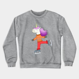 Unicorn skating in winter Crewneck Sweatshirt